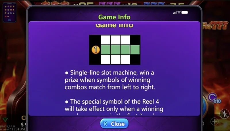 Hot Fire 777 - tabella dei parametri e descrizione del gioco